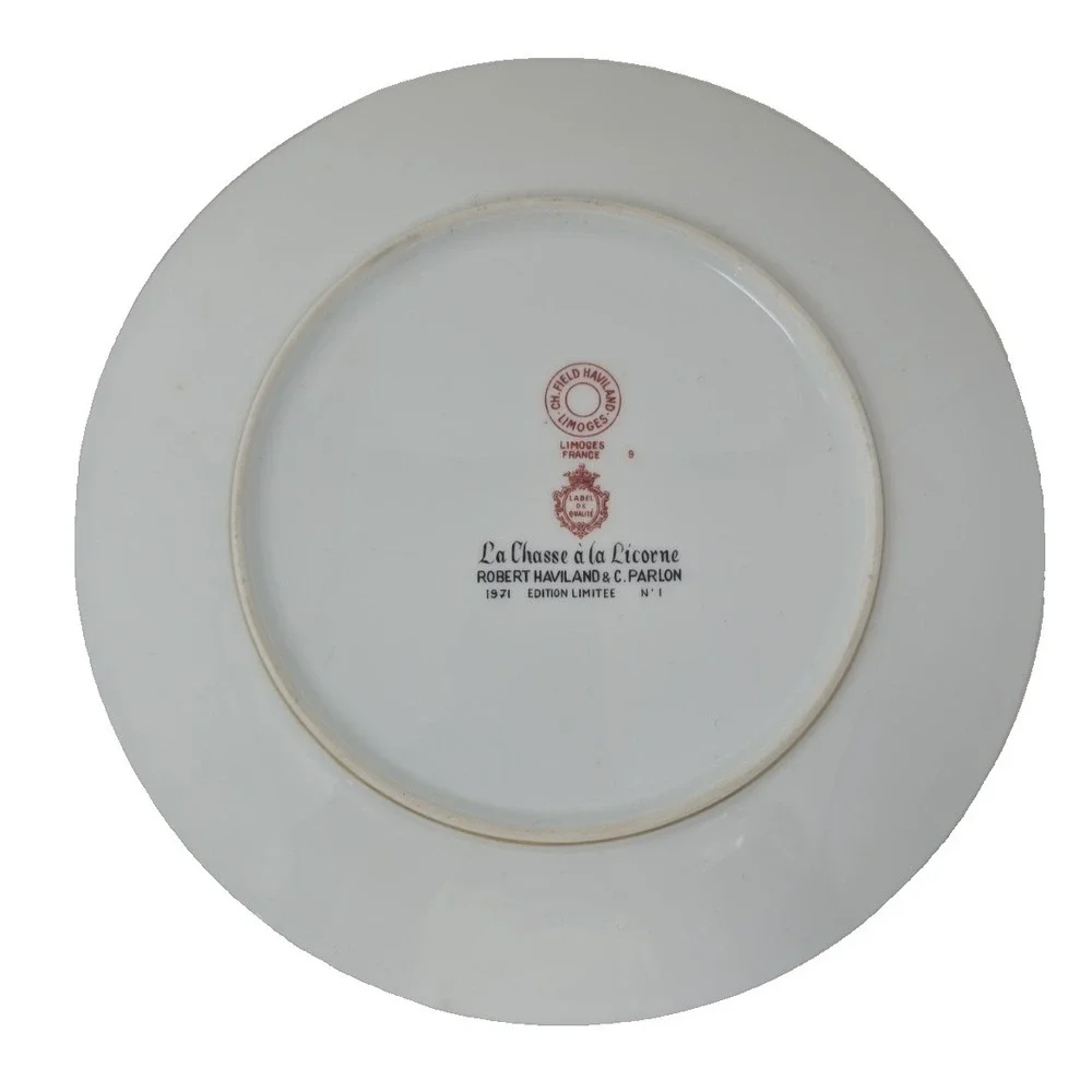 Limoges collector plate La Chasse À La Licorne 1971 N' 1 Unicorn U85